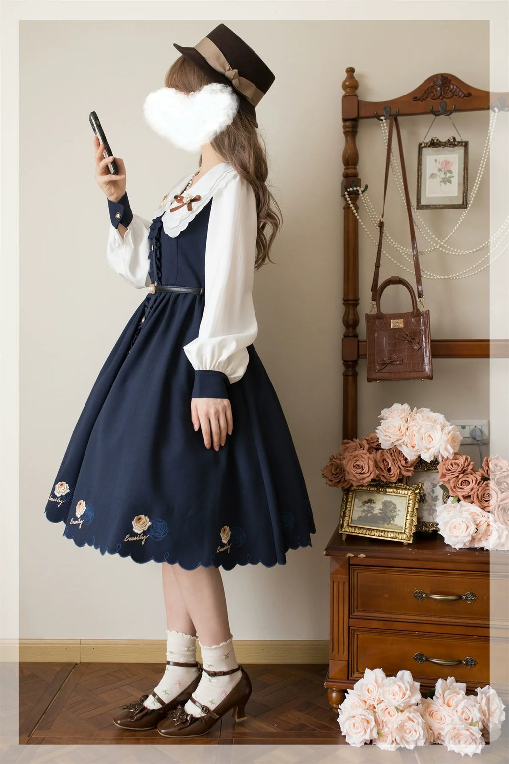 Window Rose - Classic Embroidered Front-Button OP Dress - image 13