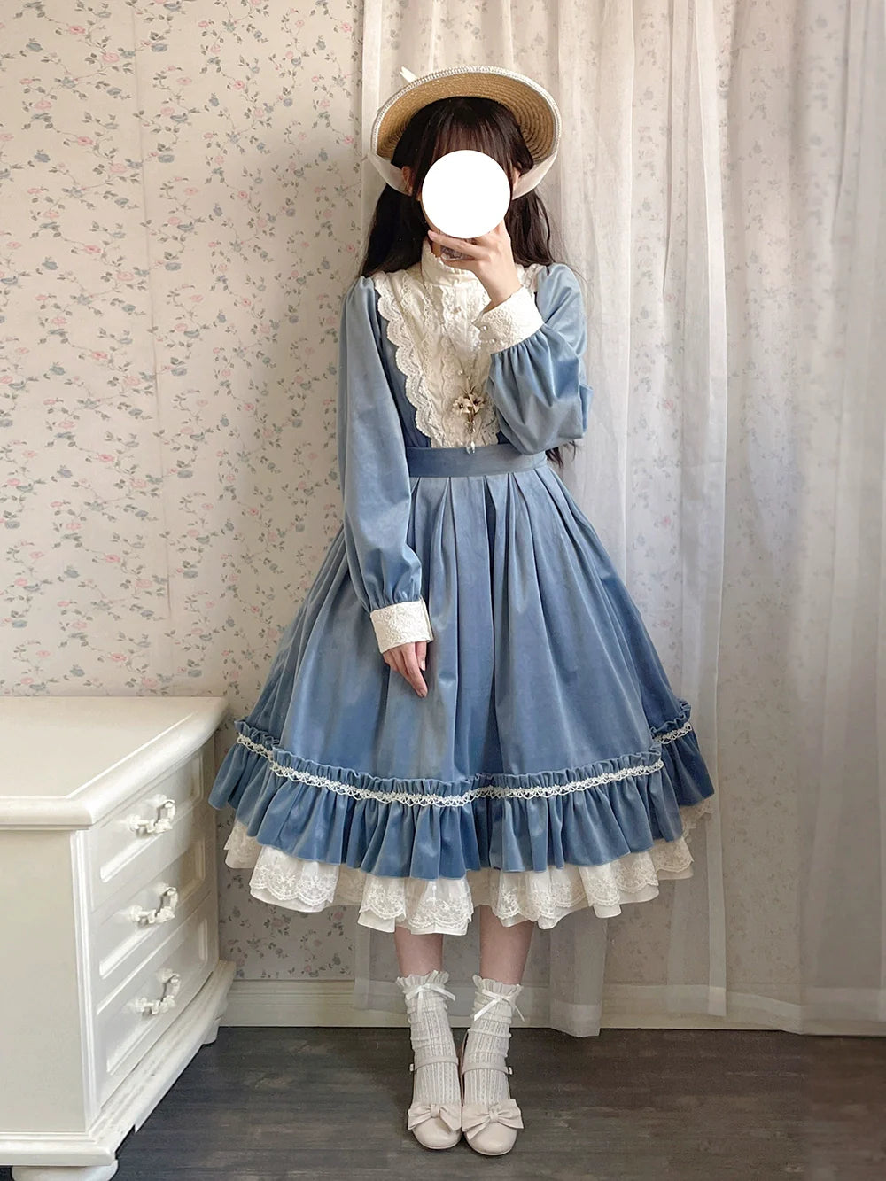Vintage Elegant Velvet OP Dress - image 13