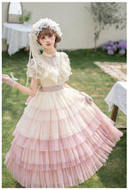True Vow Embroidered Classic Lolita Dress with Layered Gradient Hem and Accessories - image 16