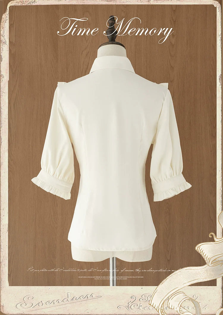 Earl Girl - Chiffon Classic Lolita Shirt, Mid-Length Mutton Sleeves - image 27