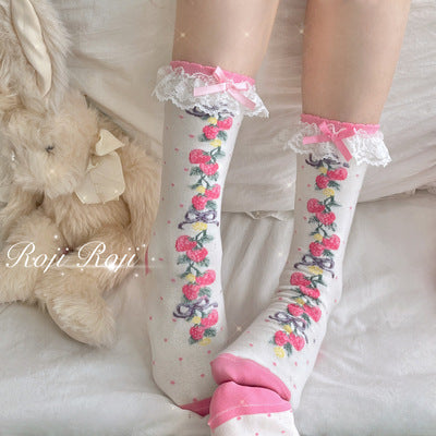 Autumn Sweet Lolita Cotton Thigh-high Socks - image 27