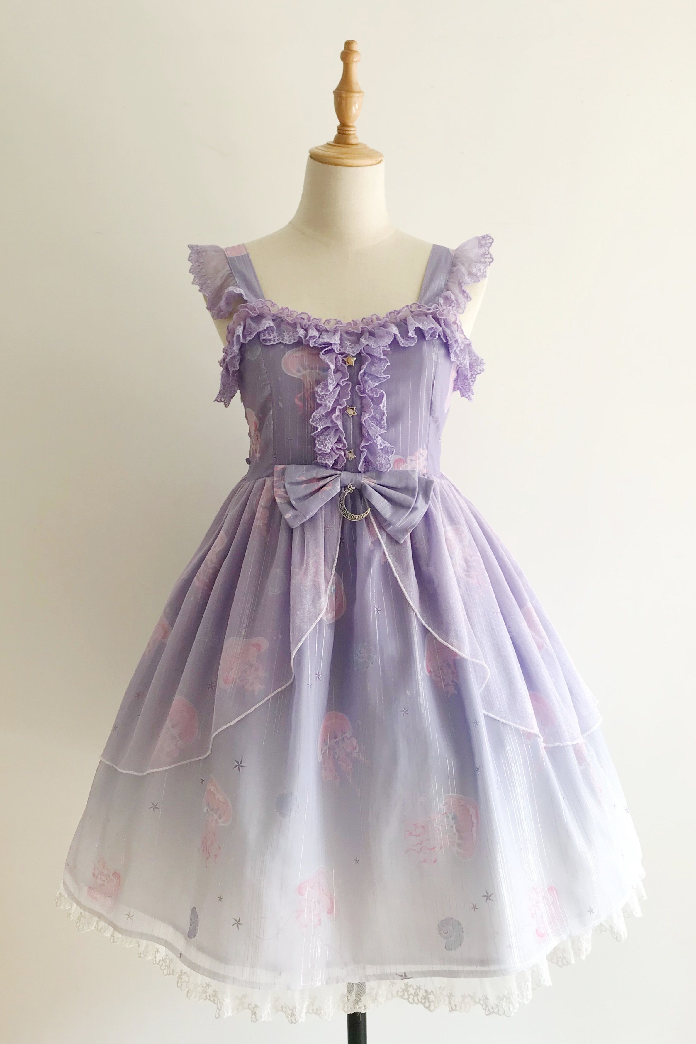 Jellyfish Meteor - Chiffon Fairy Jellyfish Printed Lolita JSK - image 22