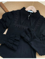 The Vow - Solid Lolita Sweater, Juliet Sleeve, Pointed Collar - image 8