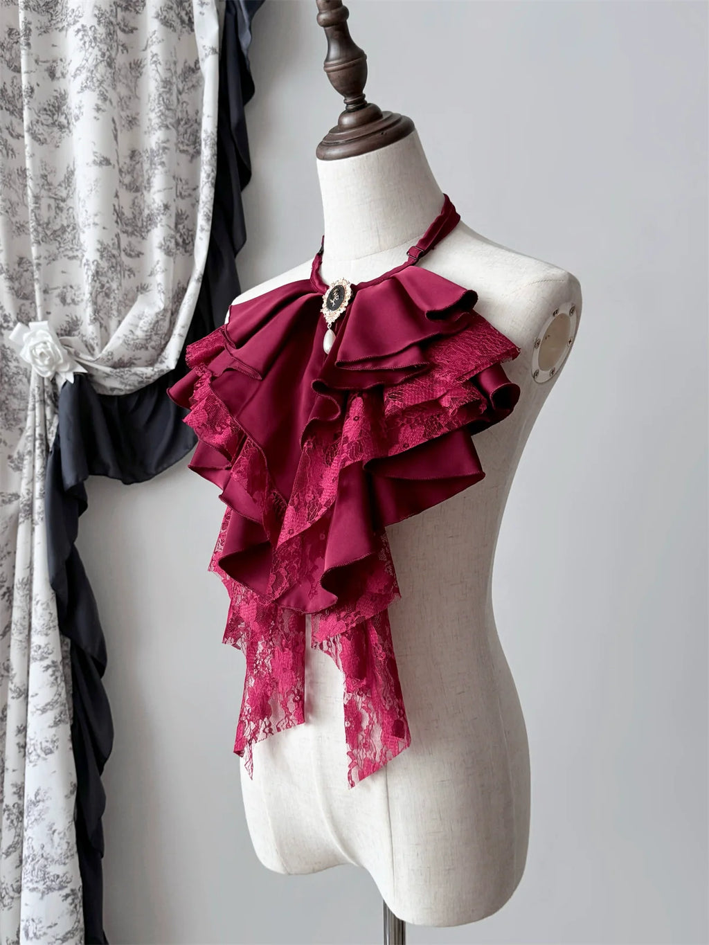 Crow's Dinner - Gorgeous Lolita Jabot with Detachable Brooch - image 8