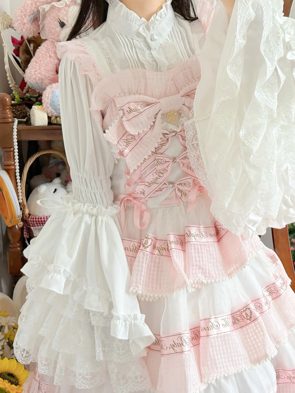 Gorgeous Sweet Lace Lolita Shirt, Hime Sleeve - image 8