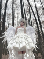 Mori Isle - Solid Gothic Lolita JSK Dress, Embroidered Lace - image 9