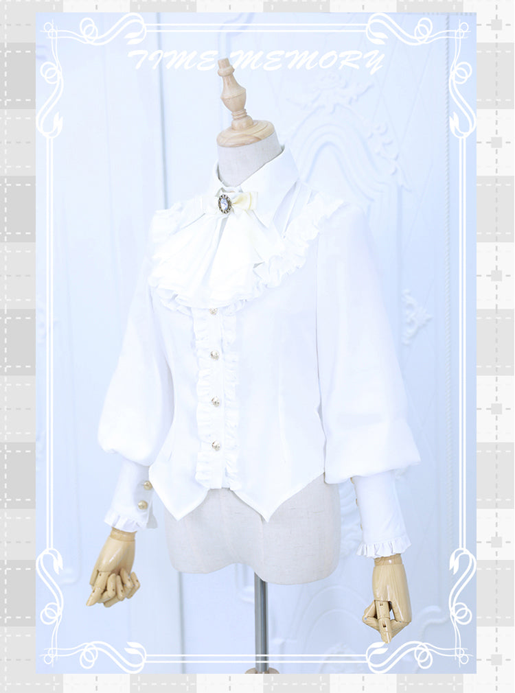 Elegant Lolita Slim Fit Mutton Sleeve Blouse - image 21