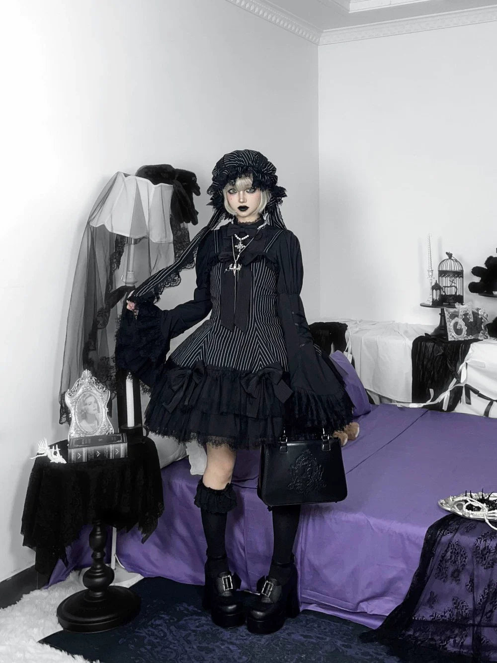 Bunny Fantasy Gothic Lolita JSK Dress and Princess Sleeve Shirt - image 23
