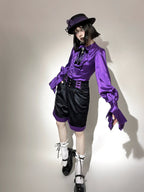 Moonnight Return - Ouji Lolita Stand Collar Shirt with Irregular Cuffs - image 4