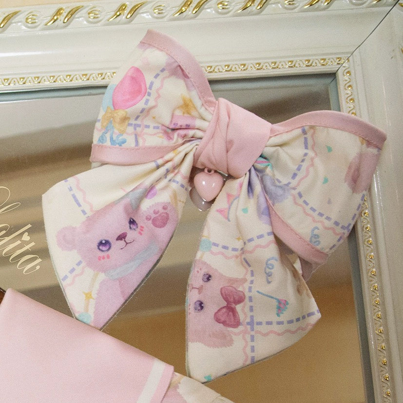 Starry Pudding Bear - Sweet Lolita JSK and Printed OP Dress - image 23
