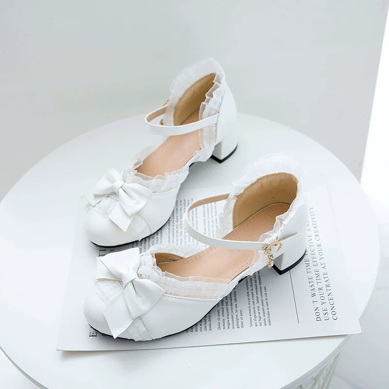 Sweet Lolita Round Toe Chunky Heel Shoes - image 3