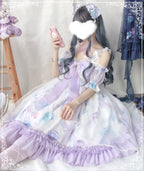 Coral Jellyfish - Sweet Lolita High-waist JSK Dress, Jellyfish & Coral Print and Accessories - image 33