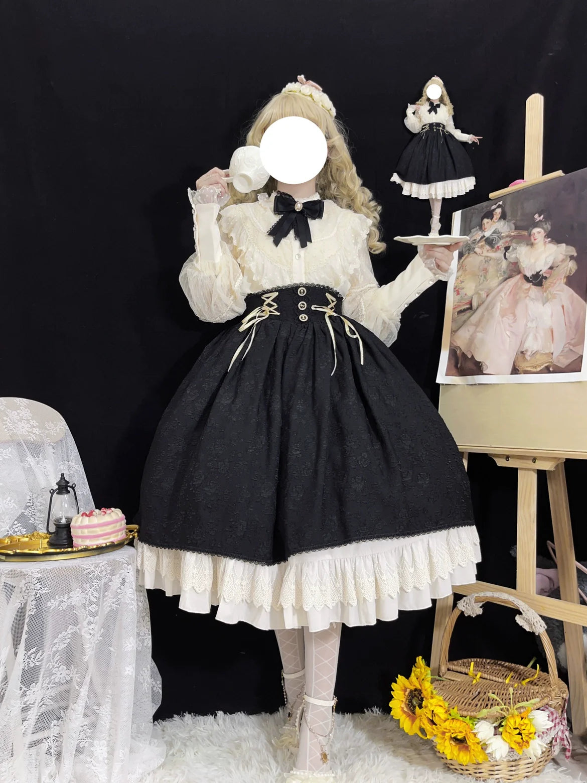 The Heart of the Rose - Elegant Retro Lolita Skirt High Waist SK Blouse - image 2