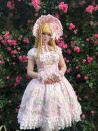 Spring 2025 Vintage Flower Wall Chandelier Rose Print Sweet Lolita JSK Dress and Accessories - image 12