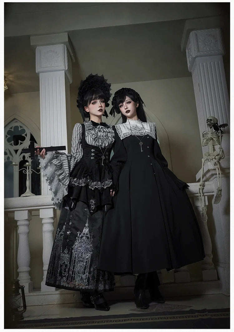 Raven's Night Song Oriental Gothic Lolita Dress Set - image 19