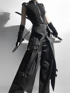 Nightblade Black Ouji Lolita Apron Pants Suit - image 3