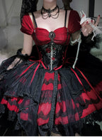 Eternal Thorn of the Dragonbone - Embroidered Gothic Lolita JSK Dress, Off-Shoulder and Accessories - image 5