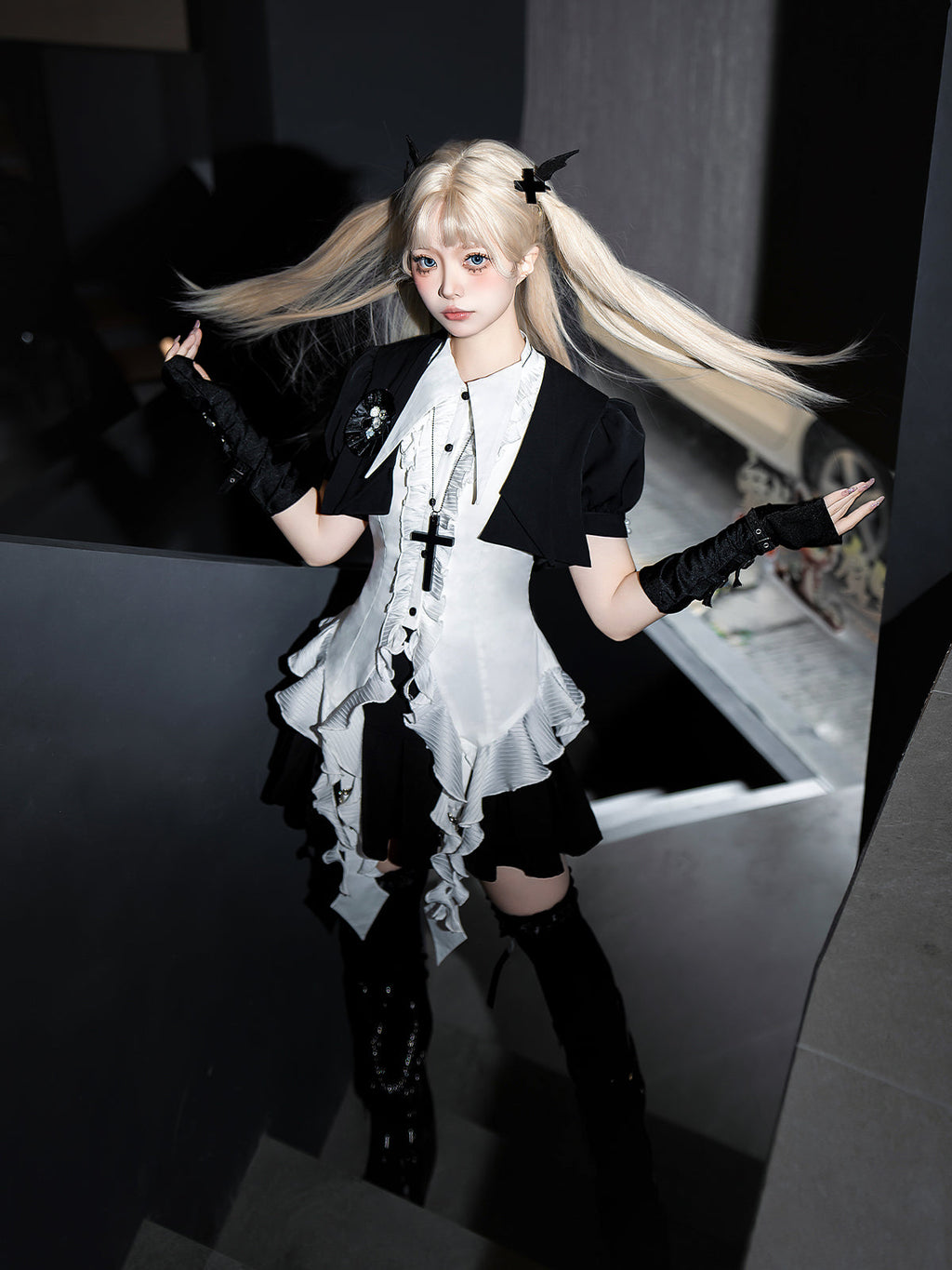 Shard Gem - Gothic Lolita Skirt Set with Sleeveless Shirt & Short Jacket - image 4