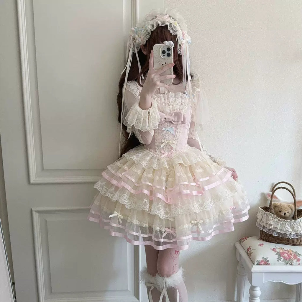 Butterfly Ballet - Sweet Lolita JSK Dress, Layered Tulle Hem - image 12