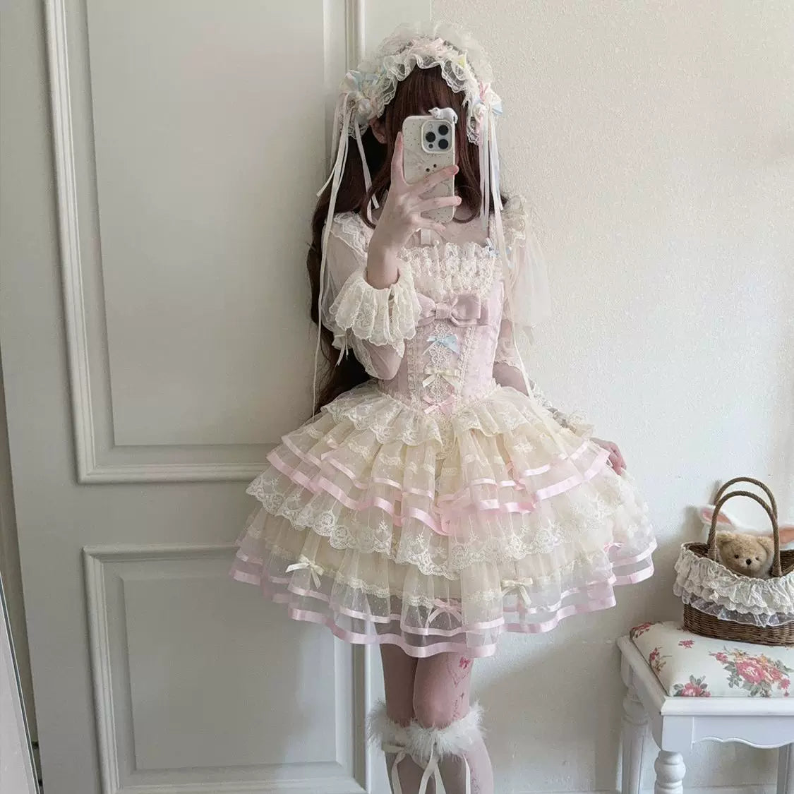 Butterfly Ballet - Sweet Lolita JSK Dress, Layered Tulle Hem - image 12