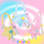 Cute Lolita Bag Cartoon Stars Yellow Plush Bag - image 3
