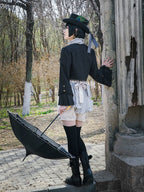 Gothic Lolita Black Cropped Cardigan Jacket - image 7
