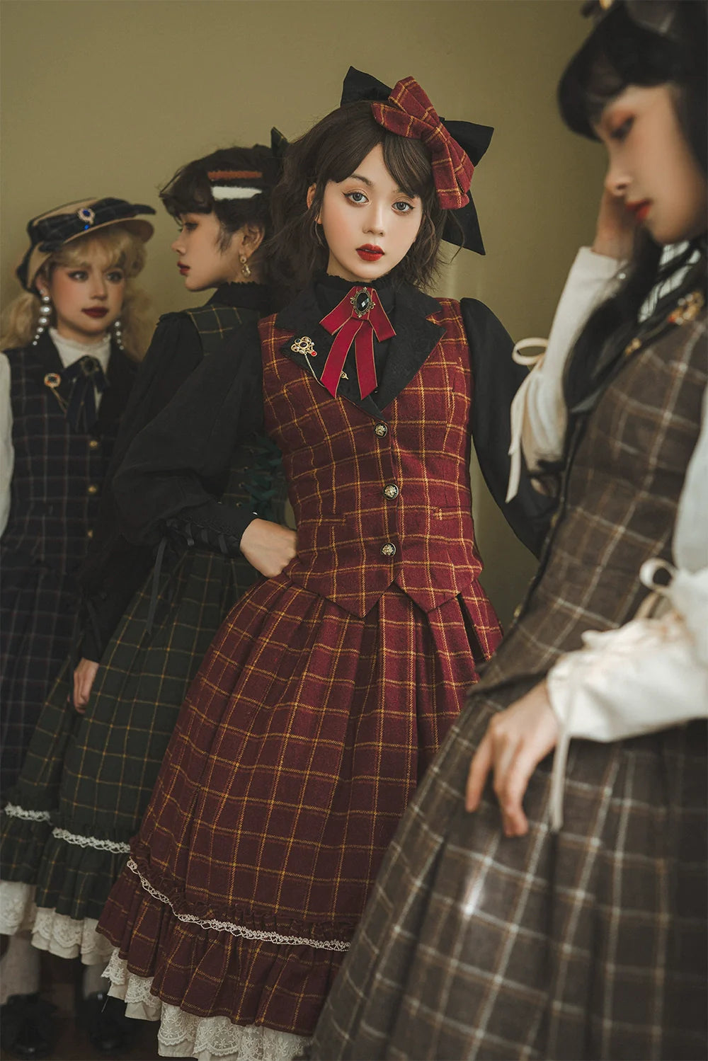Rose - Elegant Lolita Fishbone Grid Skirt Customized - image 10