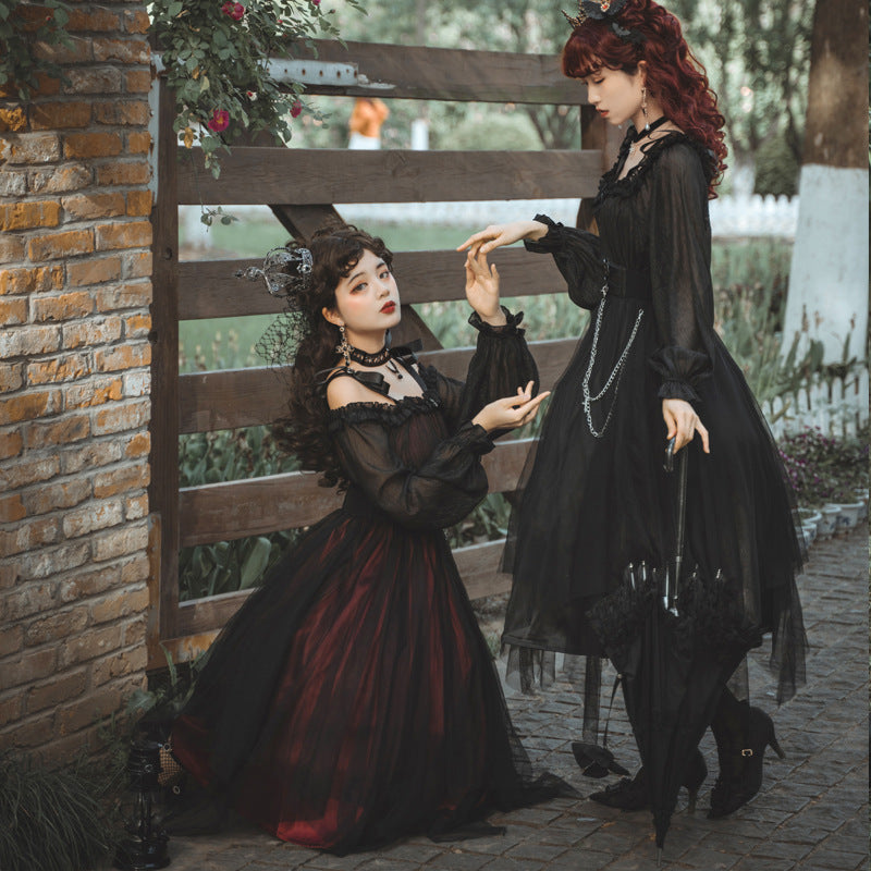 The Girl Assassin - Halloween Gothic Lolita Irregularly Hemline Dress - image 1