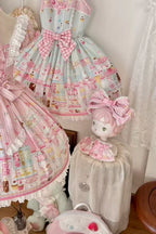 Summer Ice Cream Tale - Old School Lolita Ice Cream Printed OP & JSK Dress - image 6