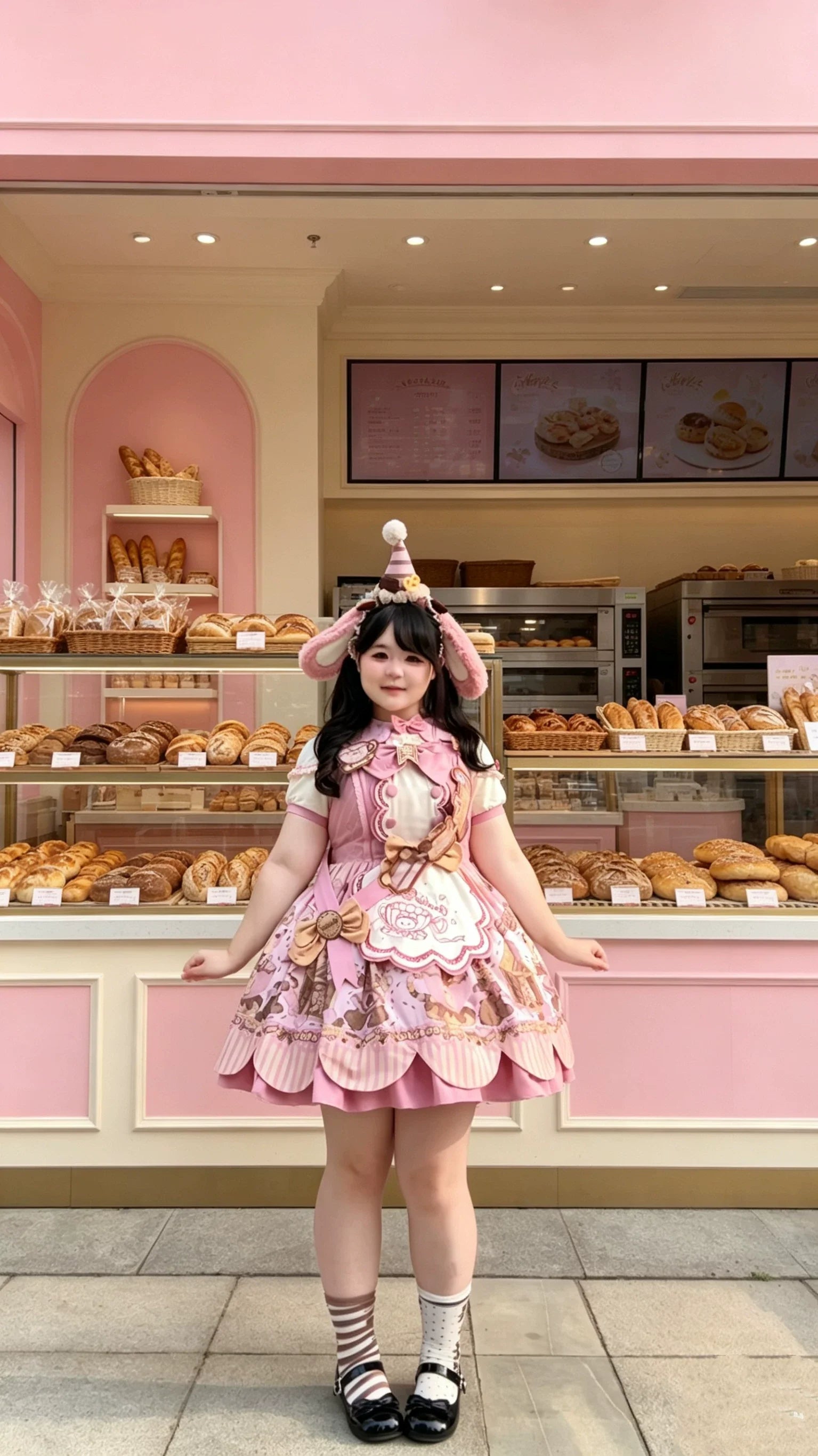 Bear Biscuit SP - Kawaii Lolita Bear Printed Dress Set with Bows - image 30