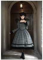 Yesterday's Epistle - Winter Classic Lolita Plaid Dress Set, Fishbone Waist - image 21