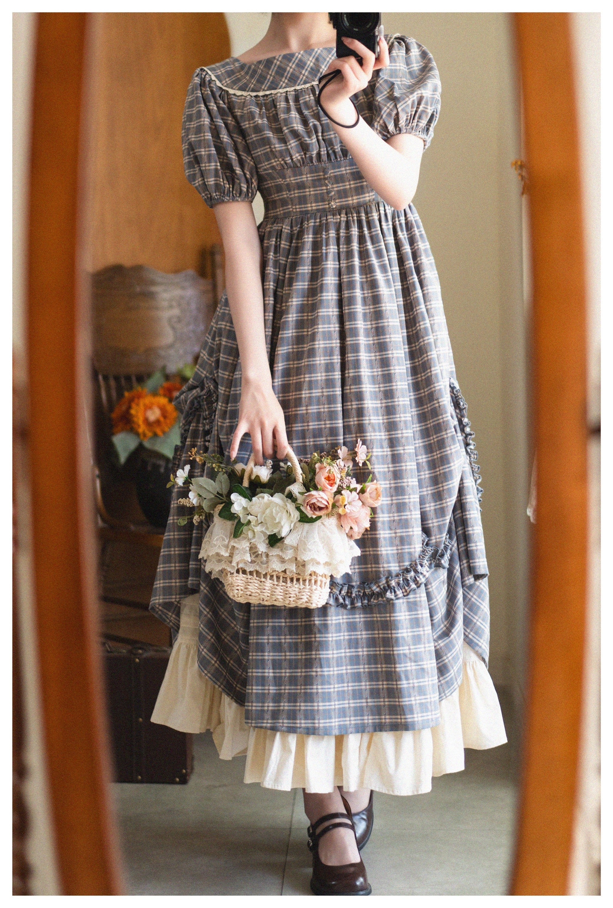 Forest Picnic - Classic Lolita OP Dress with Off-Shoulder and Lifting Hem - image 32
