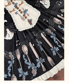 Witch's Banquet - Printed Doll-like Sweet Lolita OP, Apron-like Front and Accessories - image 6