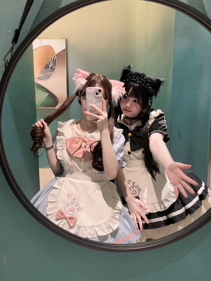 Cat Cafe - Maid Lolita OP dress with Detachable Bow and Apron - image 11