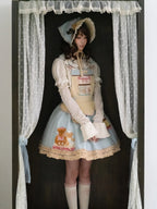 Teddy Bear Bakery Embroidered Cake Applique Sweet Lolita Suspender Skirt Set - image 6