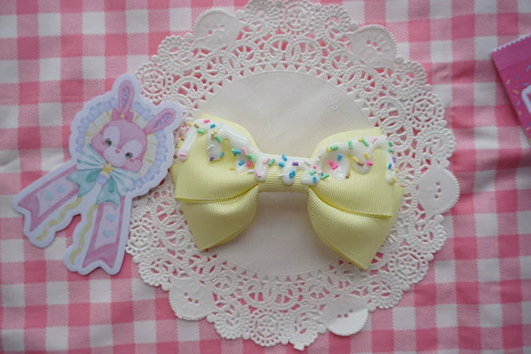 Handmade Sweet Lolita Cream Cake Bow Hair Clip - image 11
