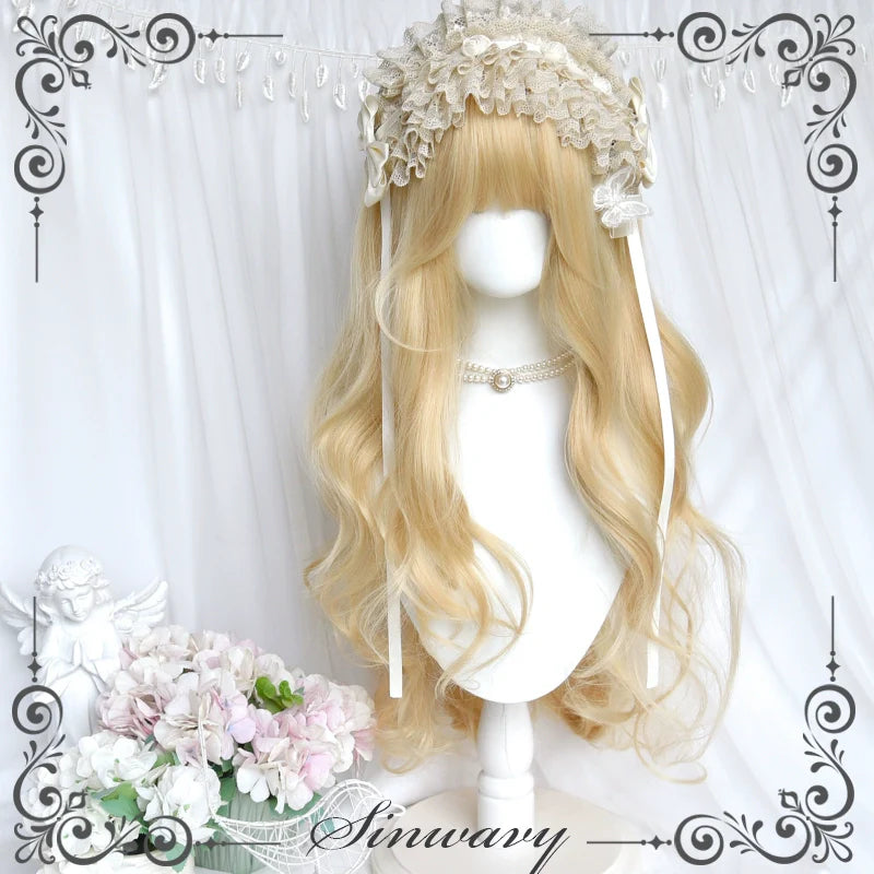 Elegant Lolita Platinum Wig Long Curly Layered Wig - image 1