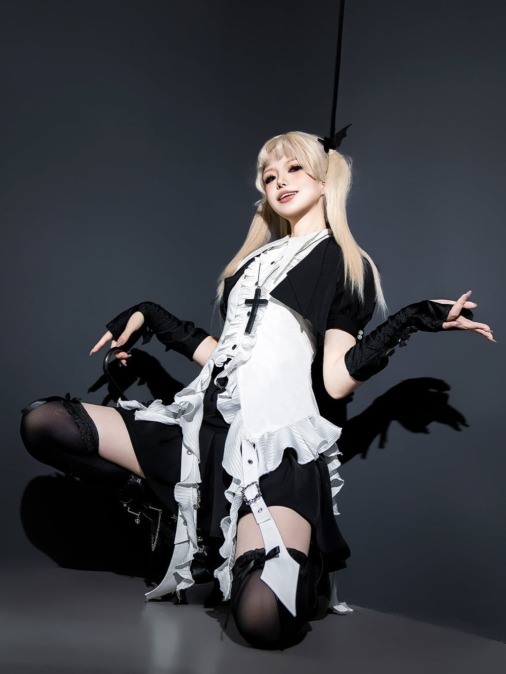 Shard Gem - Gothic Lolita Skirt Set with Sleeveless Shirt & Short Jacket - image 5