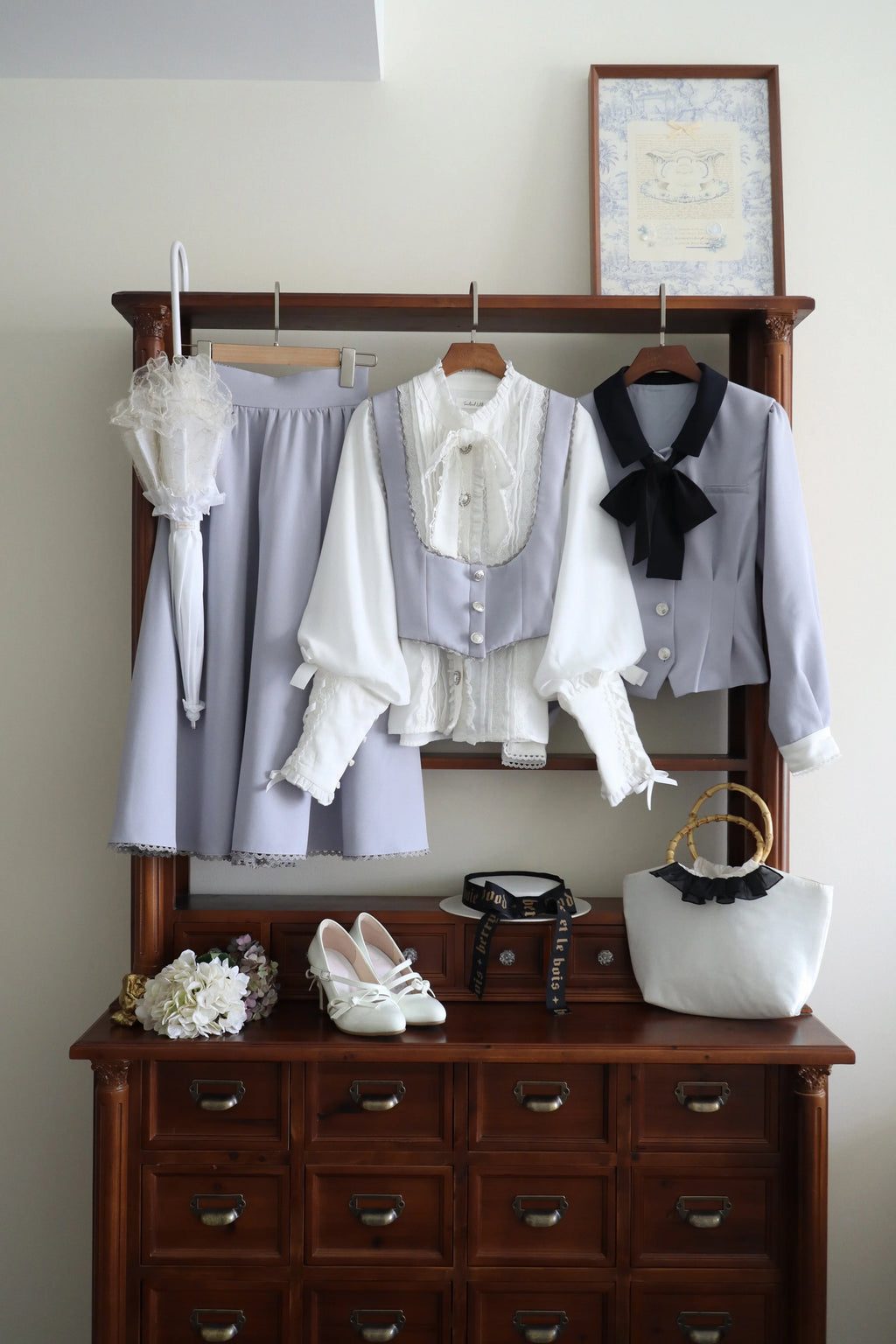 Sweet Wood Daily Lolita Blue Skirt, Jacket and Vest Coordinate - image 19