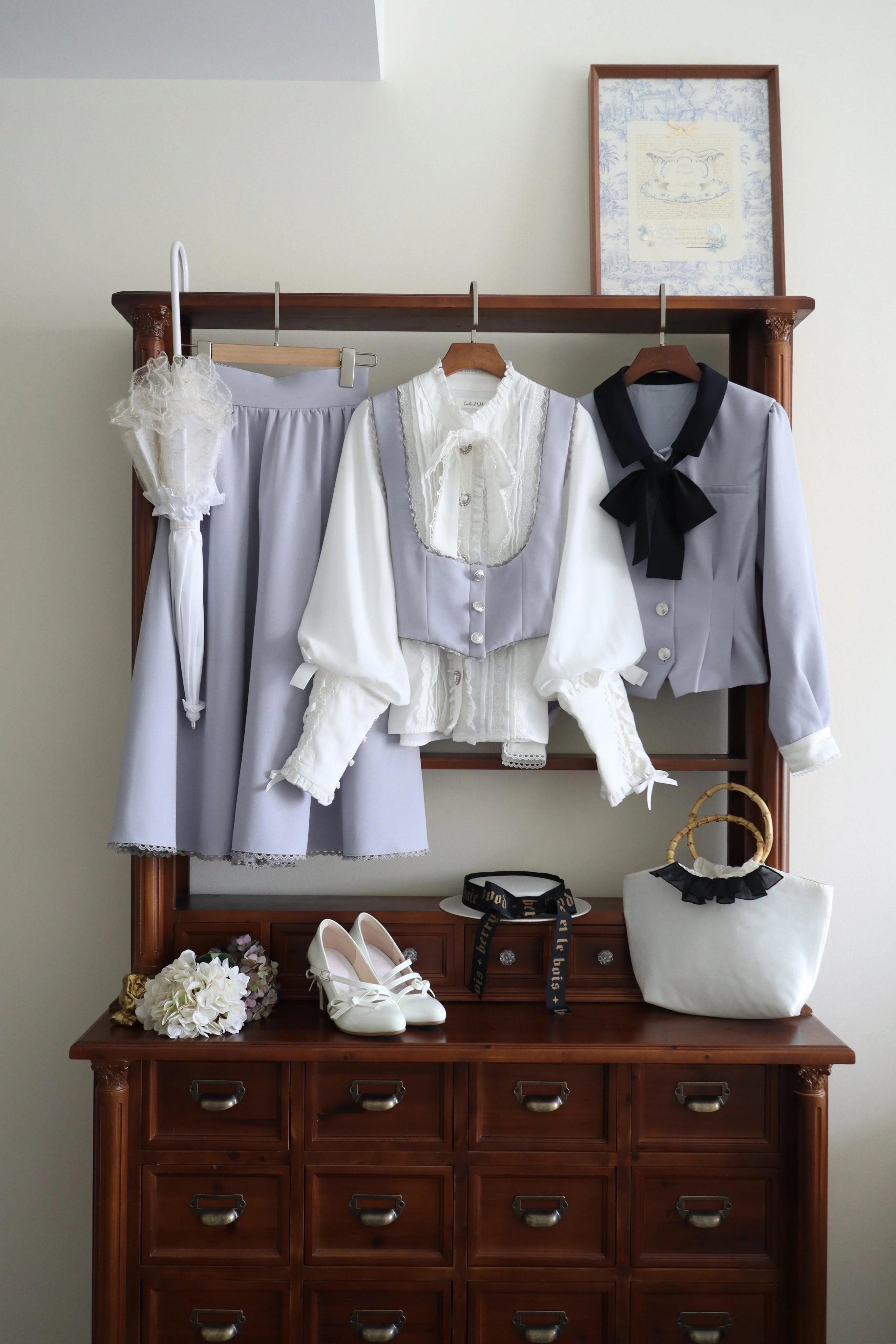 Sweet Wood Daily Lolita Blue Skirt, Jacket and Vest Coordinate - image 19