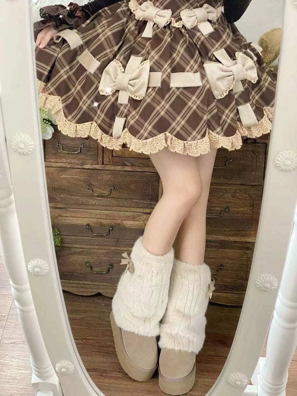 Winter Love Song - Winter Lolita Mid-Calf Boots Plush Snow Boots Thick Sole - image 9