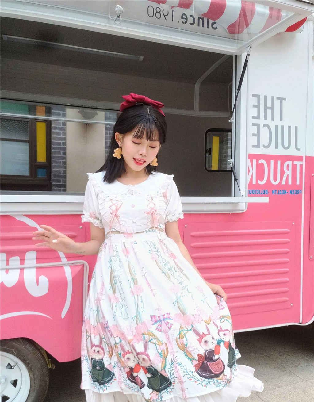 Picnic Bunny Girl - Plus Size Lolita JSK Short Sleeve OP Dress - image 26