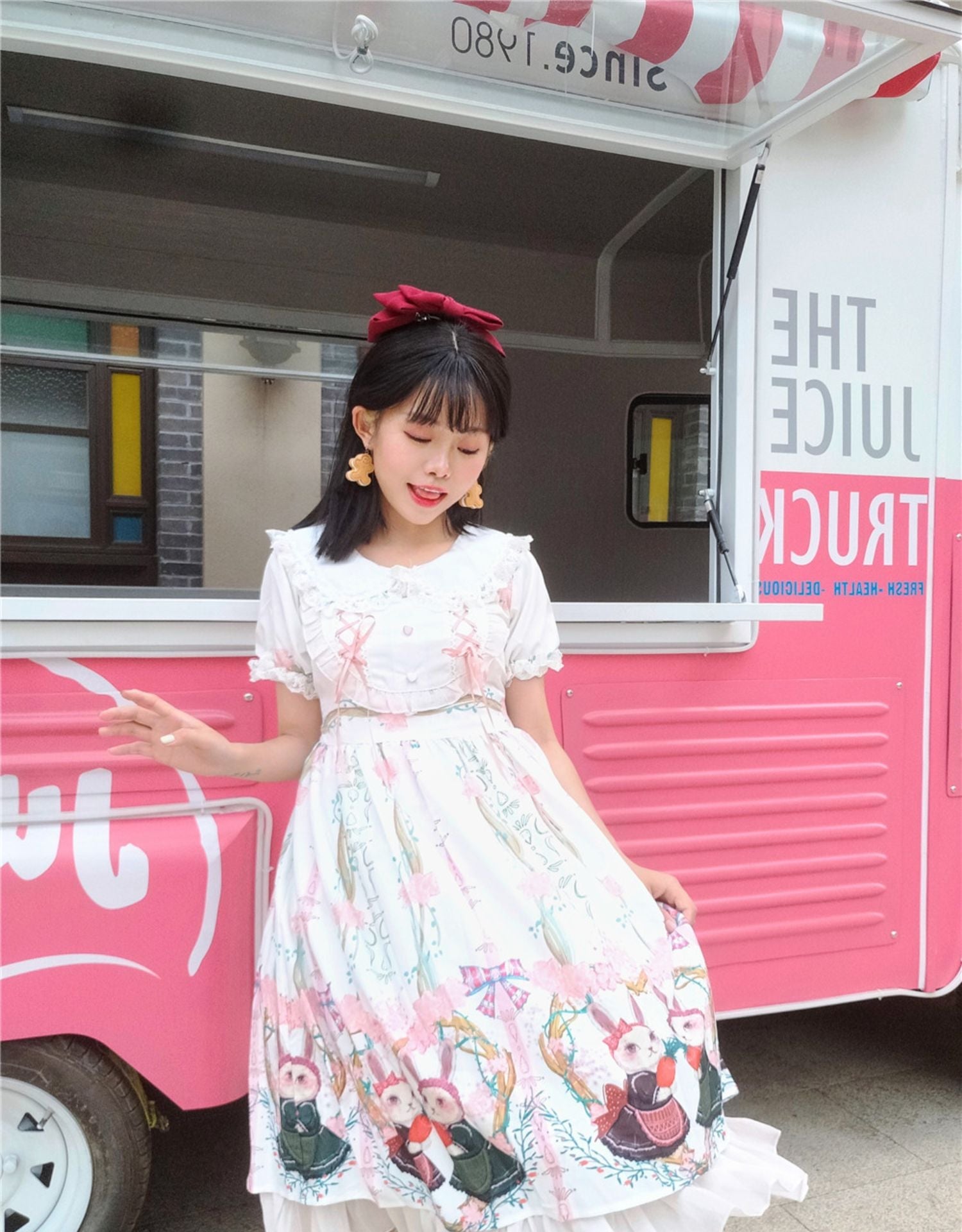 Picnic Bunny Girl - Plus Size Lolita JSK Short Sleeve OP Dress - image 26