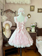 Spring Bud - Old School Lolita Floral Print JSK Dress, Layered Skirt and Accessories - image 3