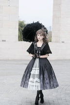 Silent Church - Gothic Lolita JSK Dress Printed Dress Thin Shawl Set - image 3