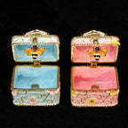 Treasure Chest Bee - Enamel Ring Jewelry Box - image 7