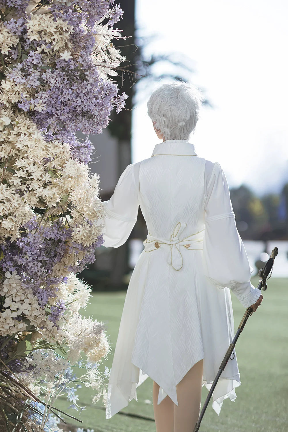 Snow Shadow - Long Sleeveless Ouji Lolita Coat - image 5