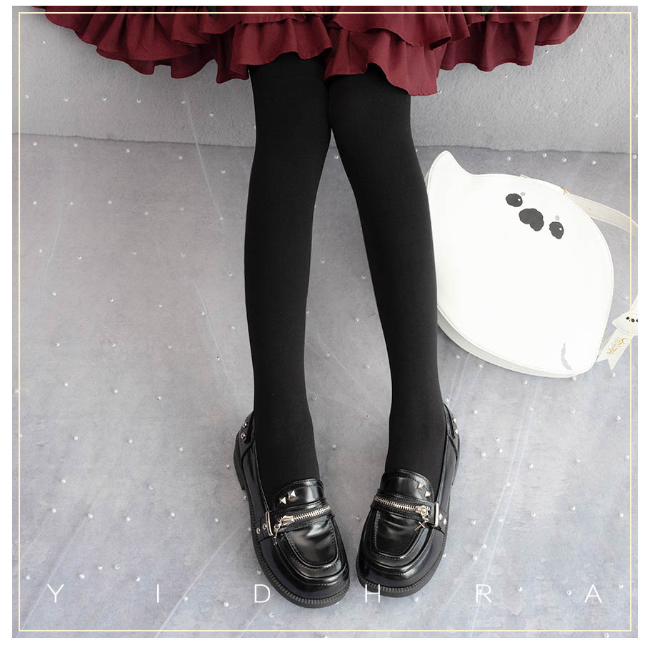 120D Daily Lolita Velvet Spring Leggings, Solid Color - image 12