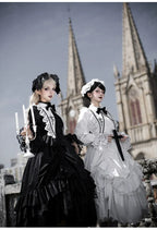 Dawn Bell & Dusk Song - Gothic Lolita Velvet OP Dress, Back Zipper and Accessories - image 12