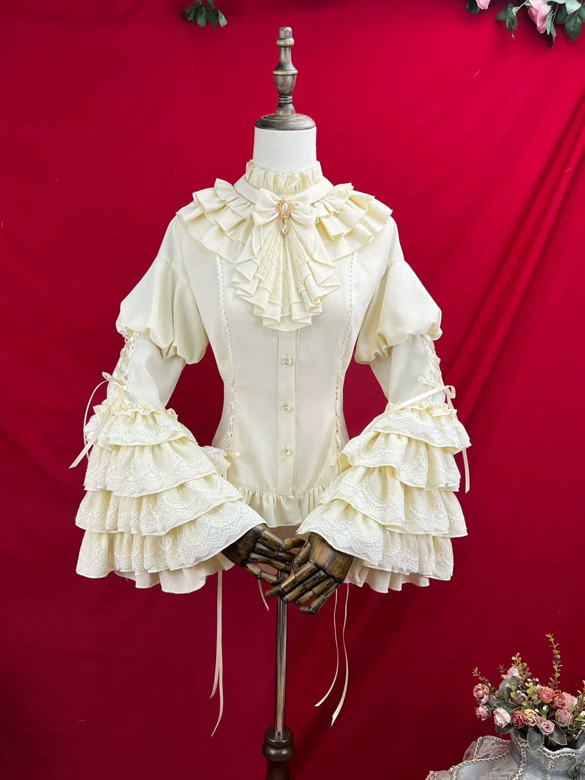 Good and Evil Angel - Gothic Lolita SK Set Retro Princess Sleeve Blouse - image 28